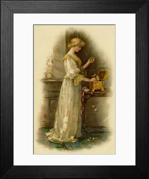 Framed Print : Girl with box of trinkets Framed Print : Girl with box of trinkets