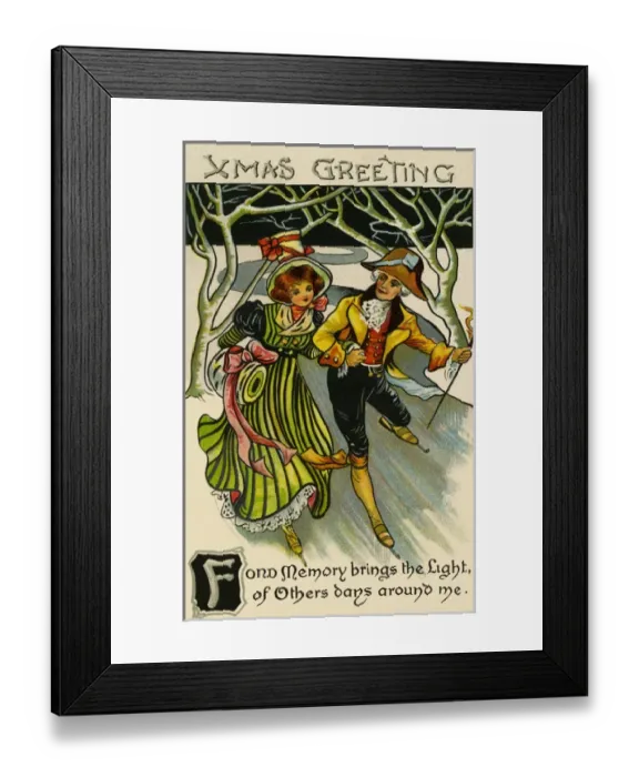 Framed Print : Couple skating Framed Print : Couple skating
