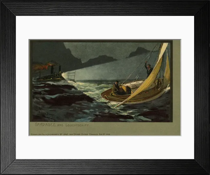 Framed Print : Lightship on Lake Garda Framed Print : Lightship on Lake Garda
