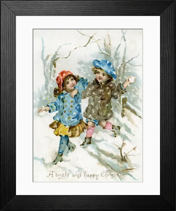 Framed Print : Children in the snow Framed Print : Children in the snow