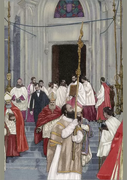 Transportation of the relics of Saint Louis. Cardinal Charle