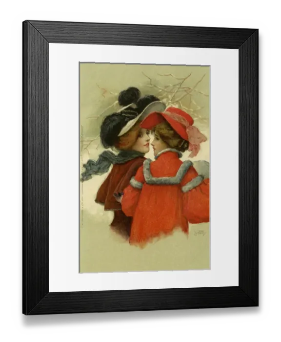 Framed Print : Edwardian ladies in winter Framed Print : Edwardian ladies in winter