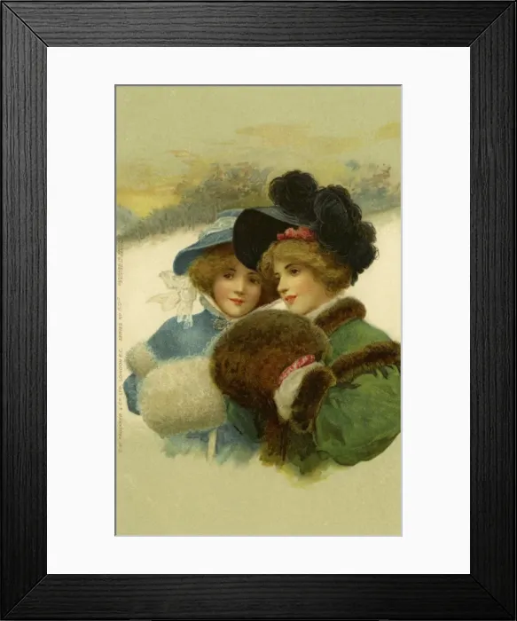 Framed Print : Edwardian ladies in winter Framed Print : Edwardian ladies in winter