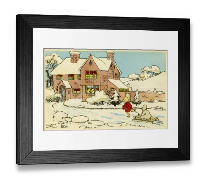 Framed Print : Riding on a sledge Framed Print : Riding on a sledge