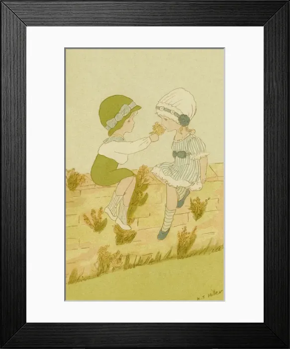 Framed Print : Fashionable Edwardian children Framed Print : Fashionable Edwardian children
