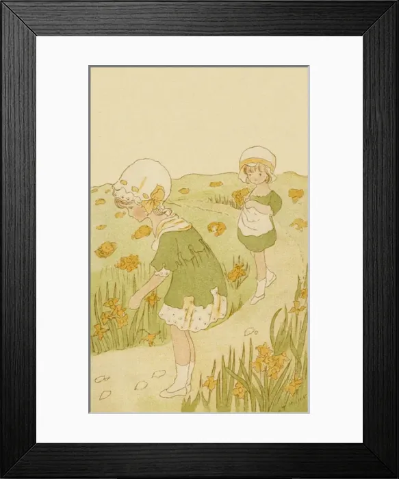 Framed Print : Fashionable Edwardian children Framed Print : Fashionable Edwardian children