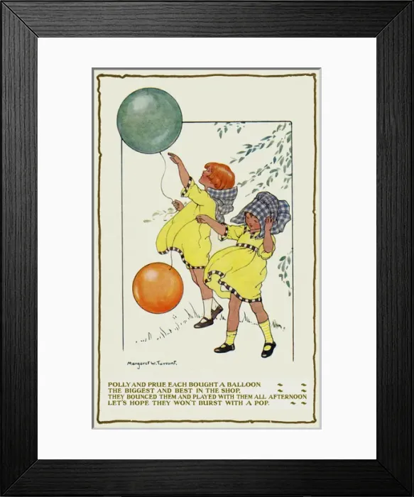 Framed Print : Girls in sunbonnets Framed Print : Girls in sunbonnets