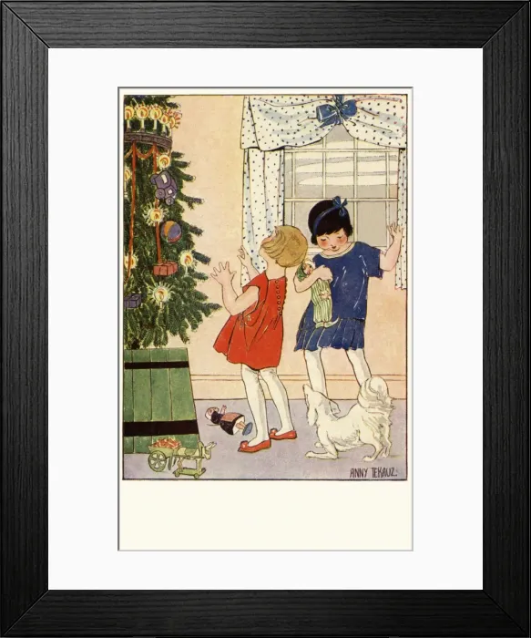 Framed Print : Children round an Xmas tree Framed Print : Children round an Xmas tree
