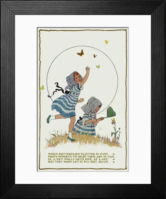 Framed Print : Girls in sunbonnets Framed Print : Girls in sunbonnets
