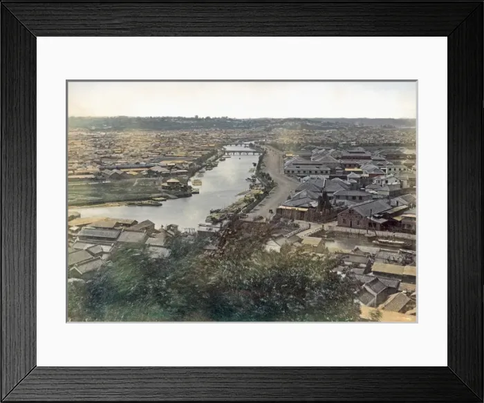 Framed Print : Rooftop view of Yokohama, Japan, circa 1880 Framed Print : Rooftop view of Yokohama, Japan, circa 1880