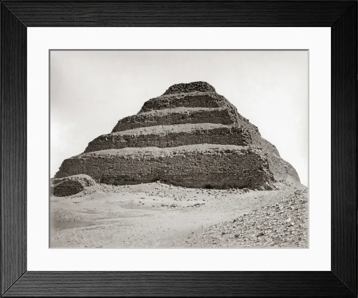 Framed Print : Pyramid of Saqqara, Egypt, circa 1880s Framed Print : Pyramid of Saqqara, Egypt, circa 1880s