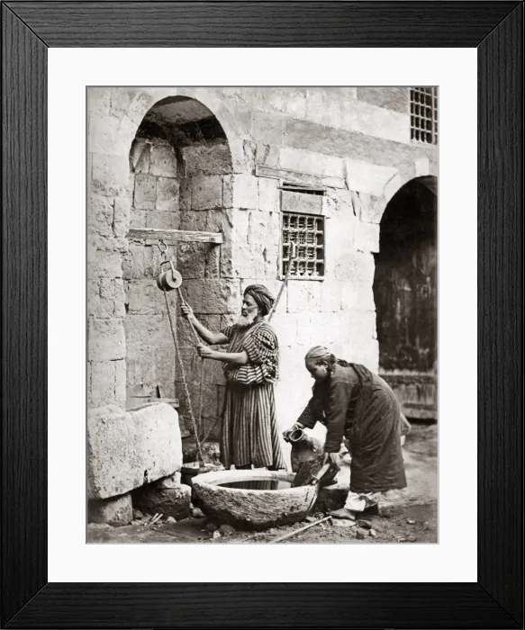 Framed Print : Drawing water from a well, Egypt, circa 1880s Framed Print : Drawing water from a well, Egypt, circa 1880s