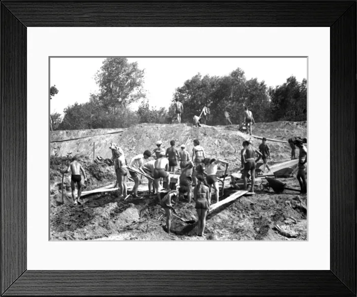 Framed Print : Communist Youth labour camp, Yugoslavia