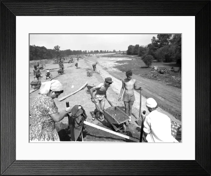 Framed Print : Communist Youth labour camp, Yugoslavia Framed Print : Communist Youth labour camp, Yugoslavia