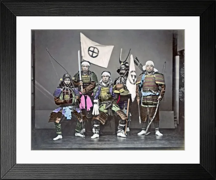 Framed Print : Group of Japanese soldiers, Japan, circa 1880s Framed Print : Group of Japanese soldiers, Japan, circa 1880s