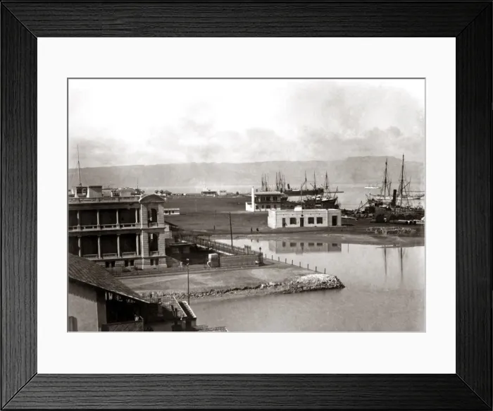 Framed Print : Port of Suez (Port Tewfik) Egypt, circa 1890 Framed Print : Port of Suez (Port Tewfik) Egypt, circa 1890
