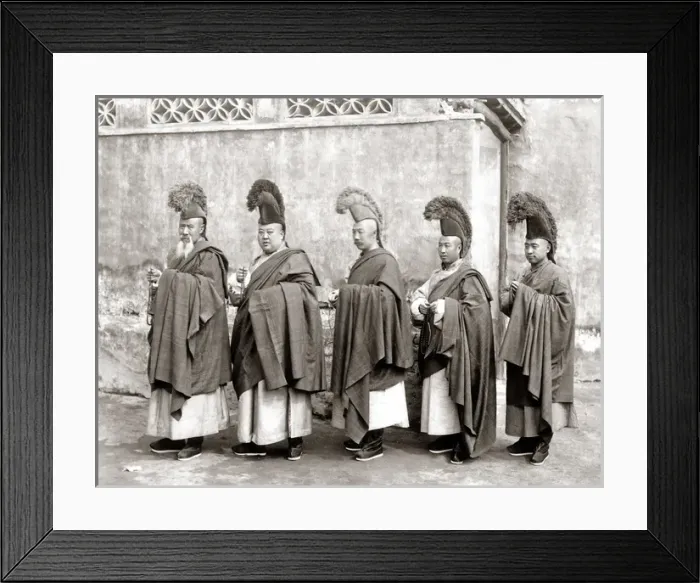 Framed Print : Group of monks, China circa 1890 Framed Print : Group of monks, China circa 1890