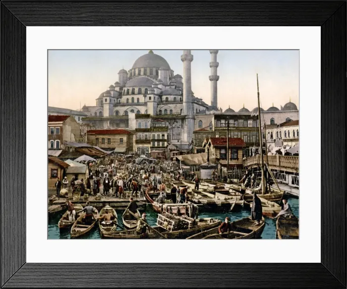 Framed Print : Waterfront scene, Constaninople, (Istanbul) Turkey, circa 18 Framed Print : Waterfront scene, Constaninople, (Istanbul) Turkey, circa 18