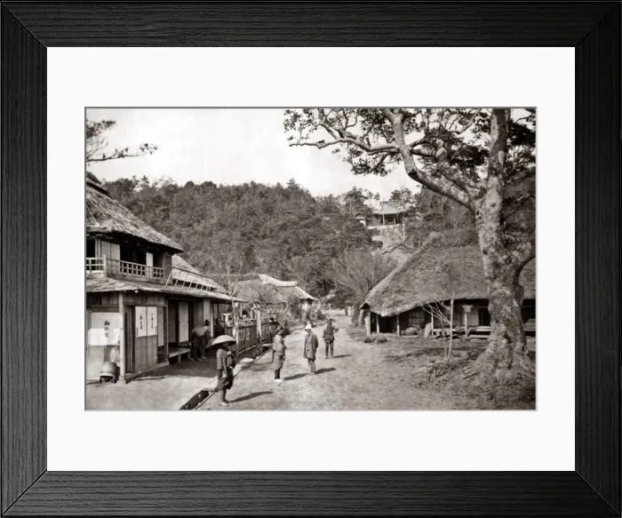 Framed Print : On the New Road Nigishi, Yokohama, Japan, 1870s Framed Print : On the New Road Nigishi, Yokohama, Japan, 1870s
