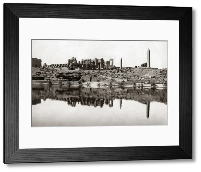 Framed Print : View of the temple and sacred lake, Karnak, Egypt, circa 188 Framed Print : View of the temple and sacred lake, Karnak, Egypt, circa 188