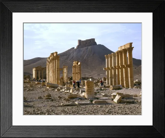 Framed Print : Palmyra, Syria - The Colonnade with view of Arab Castle Framed Print : Palmyra, Syria - The Colonnade with view of Arab Castle