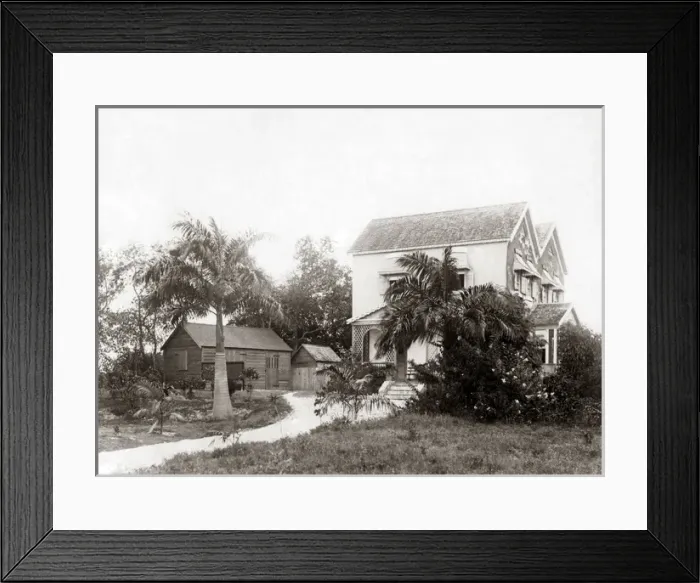 Framed Print : A home in Barbados, West Indies, circa 1900 Framed Print : A home in Barbados, West Indies, circa 1900