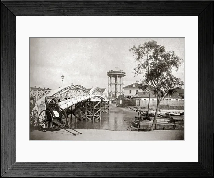 Framed Print : Bride and water tower, Shanghai, China, circa 1890 Framed Print : Bride and water tower, Shanghai, China, circa 1890