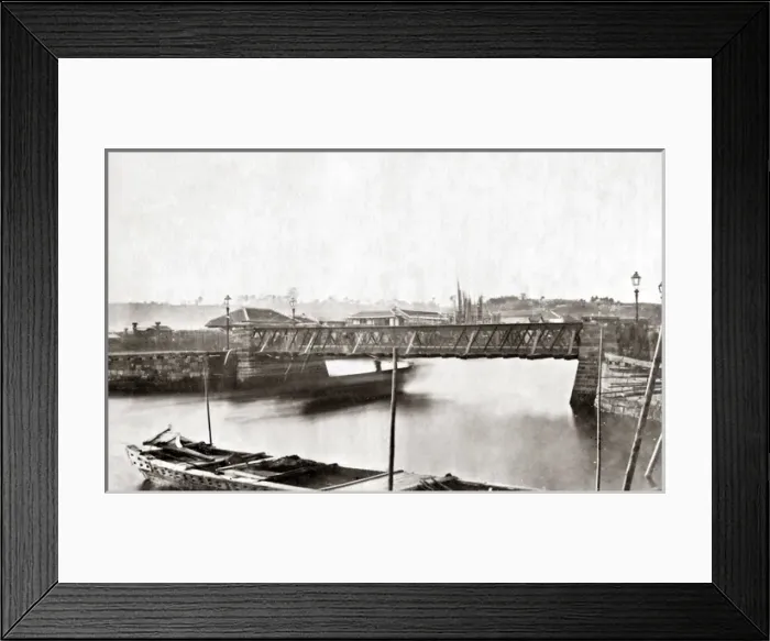 Framed Print : Yoshida iron bridge, Yokohama, Japan, 1870s Framed Print : Yoshida iron bridge, Yokohama, Japan, 1870s