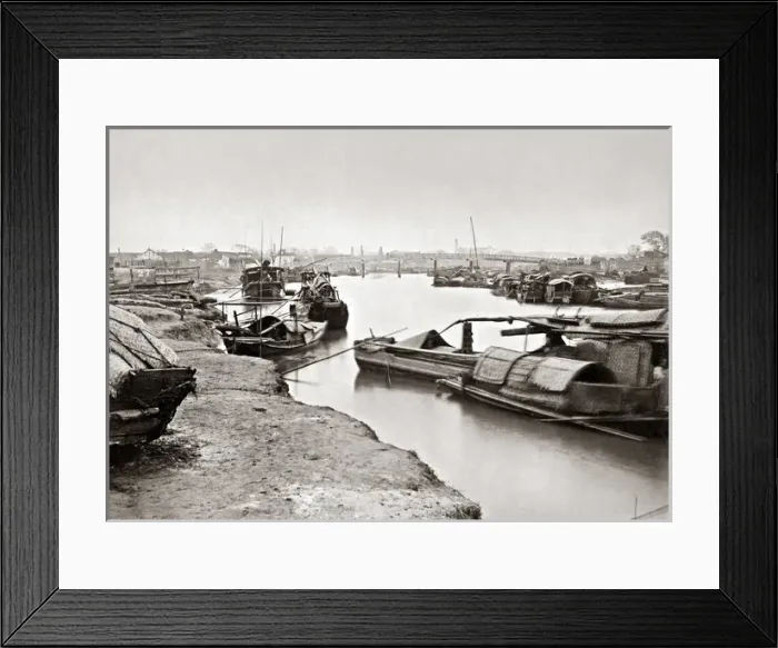 Framed Print : River view Canton (Guangzhou) China circa 1880s Framed Print : River view Canton (Guangzhou) China circa 1880s