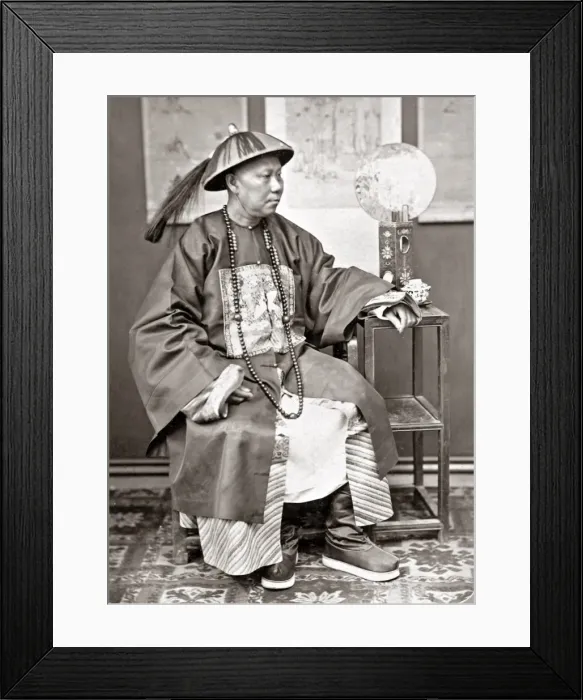 Framed Print : A Chinese manadarin, China circa 1880s Framed Print : A Chinese manadarin, China circa 1880s