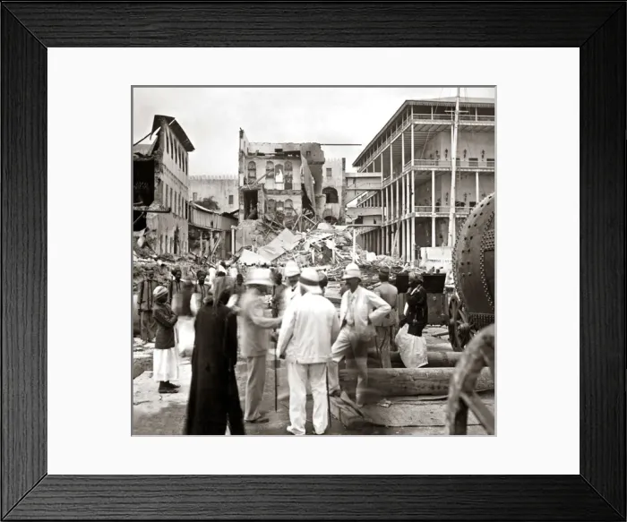 Framed Print : Zanzibar, 1896, after the bomabrdment (Anglo-Zanzibar War) Framed Print : Zanzibar, 1896, after the bomabrdment (Anglo-Zanzibar War)