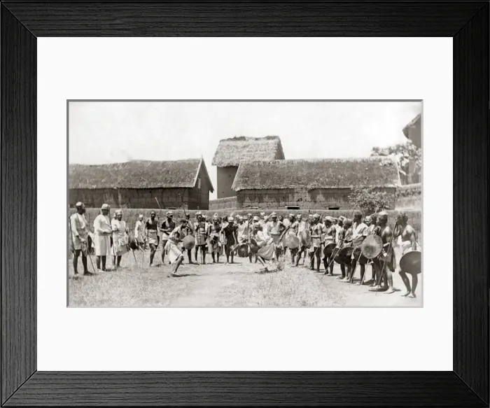 Framed Print : War dance, Madagascar, 1890s Framed Print : War dance, Madagascar, 1890s
