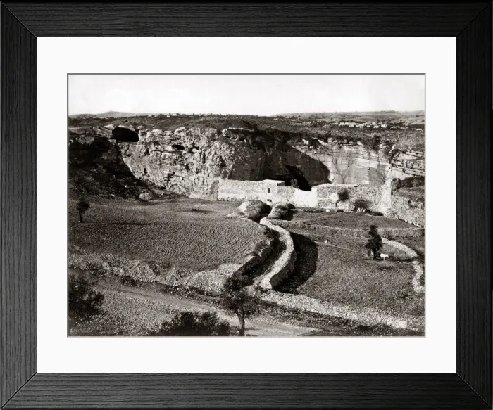 Framed Print : Jeremiahs Cave, Palestine, Israel, circa 1880s Framed Print : Jeremiahs Cave, Palestine, Israel, circa 1880s