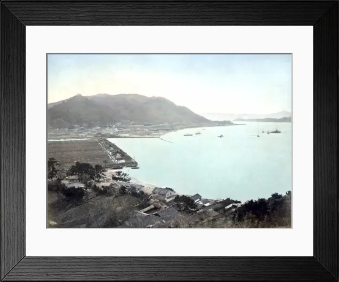 Framed Print : Moji harbour, Japan, circa 1880s Framed Print : Moji harbour, Japan, circa 1880s