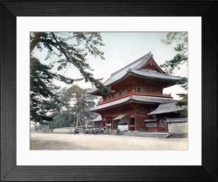 Framed Print : Great gate, Shiba, Tokyo, circa 1880s Framed Print : Great gate, Shiba, Tokyo, circa 1880s