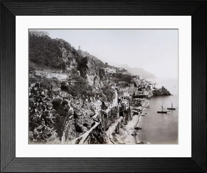 Framed Print : View of the coast at Amalfi, Italy, circa 1890 Framed Print : View of the coast at Amalfi, Italy, circa 1890