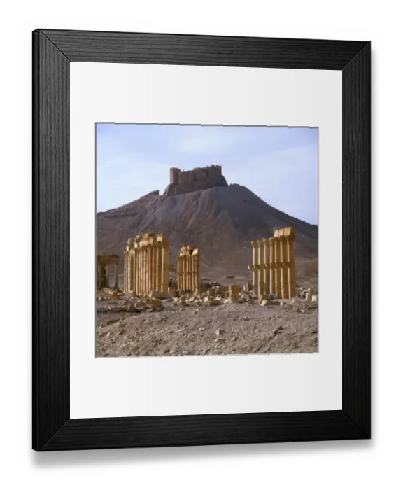 Framed Print : Palmyra, Syria - The Colonnade with view of Arab Castle Framed Print : Palmyra, Syria - The Colonnade with view of Arab Castle