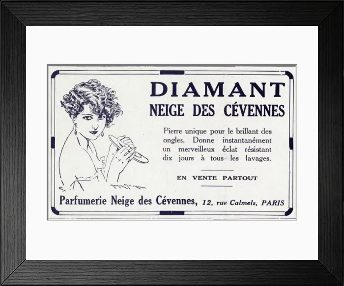 Framed Print : Advert for Neige des Cevennes, cosmetics 1928 Framed Print : Advert for Neige des Cevennes, cosmetics 1928