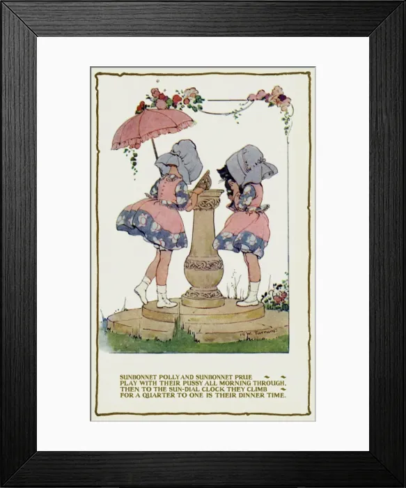 Framed Print : Girls in sunbonnets Framed Print : Girls in sunbonnets