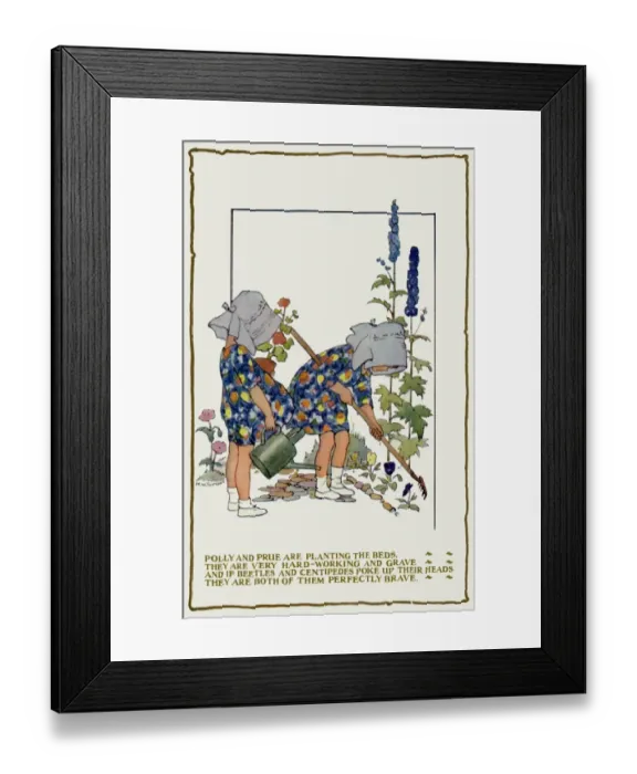 Framed Print : Girls in sunbonnets Framed Print : Girls in sunbonnets