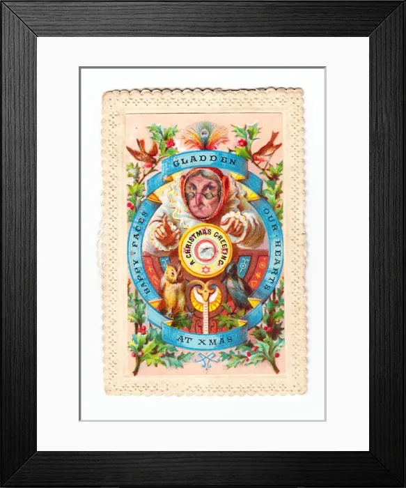 Framed Print : Christmas card with turning wheel Framed Print : Christmas card with turning wheel