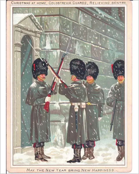 Coldstream Guards on a Christmas and New Year card