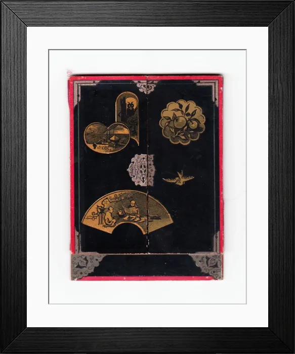 Framed Print : Greetings card in the style of a Japanese cabinet Framed Print : Greetings card in the style of a Japanese cabinet