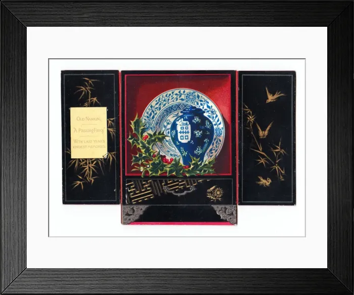 Framed Print : Greetings card in the style of a Japanese cabinet Framed Print : Greetings card in the style of a Japanese cabinet