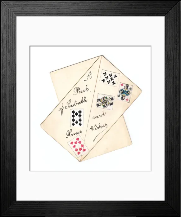 Framed Print : Christmas card with playing cards Framed Print : Christmas card with playing cards