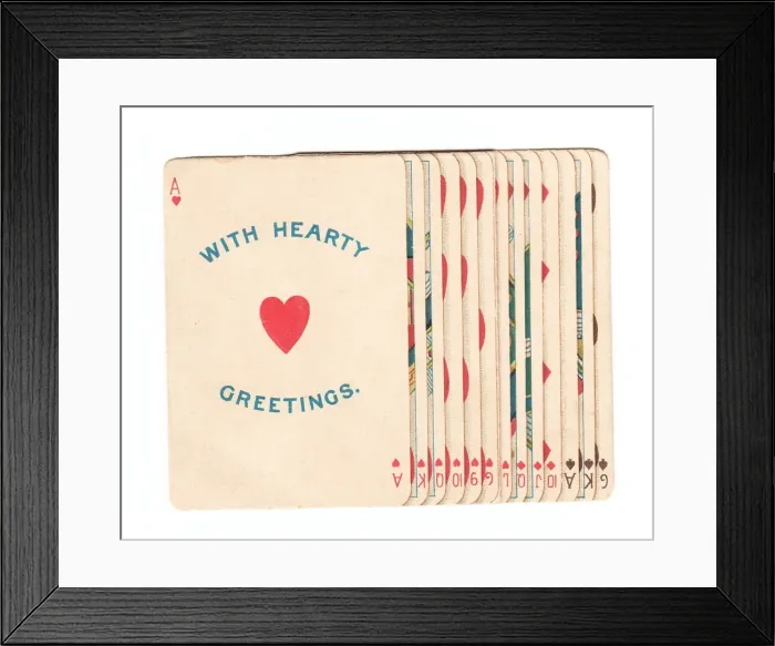 Framed Print : Greetings card in the shape of playing cards Framed Print : Greetings card in the shape of playing cards