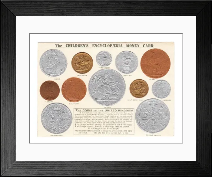 Framed Print : Childrens Encyclopedia Money Card Framed Print : Childrens Encyclopedia Money Card