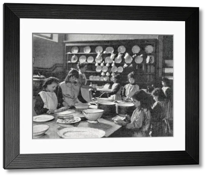 Framed Print : Drury Lane Day Industrial School, London - Preparing Dinner Framed Print : Drury Lane Day Industrial School, London - Preparing Dinner