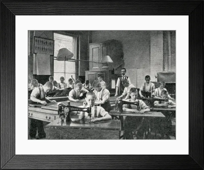 Framed Print : Highbury Truant School, London - Tailoring Class Framed Print : Highbury Truant School, London - Tailoring Class