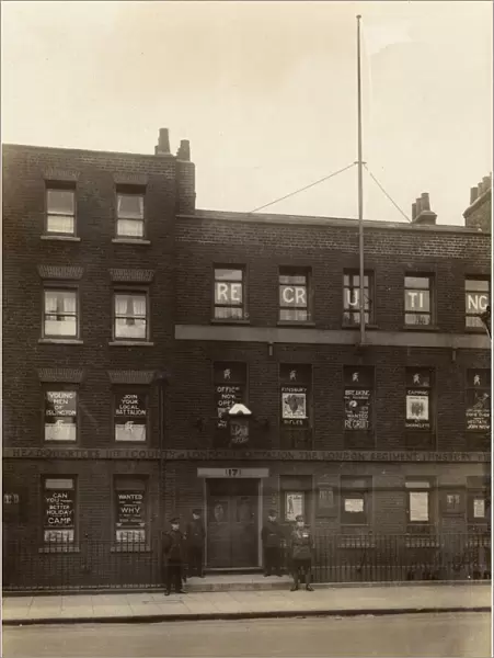 Finsbury Rifles recruiting HQ, North London, WW1